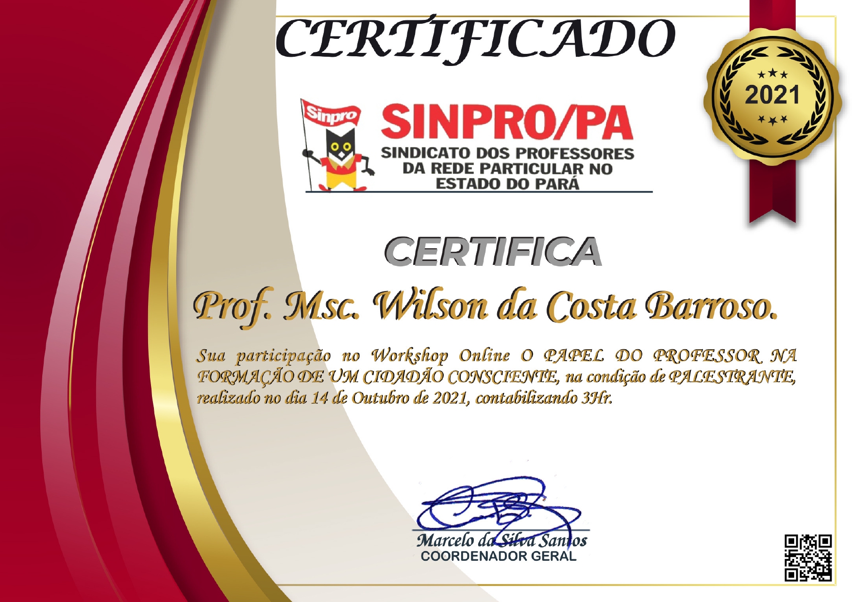 Certificado SINPRO COM QRCODE page 0001